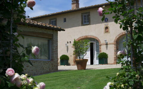 Villa Chianti: Estate, Vaso Di Fiori, Giardino, Cortile, Hacienda, Driveway, Villa, Cortile, Pianta Della Casa, Landscaping