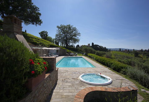 Villa Chianti: Piscina, Paesaggio, Giardino, Landscaping, Estate, Giochi D'Acqua, Backyard, Cortile, Flagstone, Hacienda