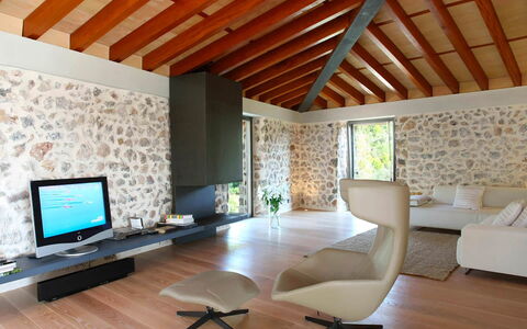 Villa Arch: Mobilia, Interior Design, Pavimentazione, Parete, Pavimento, Legna, Soffitto, Casa, Soggiorno, Camera