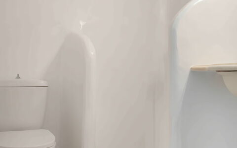 Mykonos Pool House 4: Bianca, Idraulico Fixture, Gabinetto, Bagno, Idraulico, Pavimentazione, Toilet Seat, Plastica, Ceramica