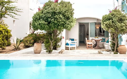 Mikonos Pool House 6: Piscina, Vaso Di Fiori, Ricorrere, Mobili Da Esterno, Tempo Libero, Pianta Della Casa, Estate, Sedia, Eco Hotel, Vacanza