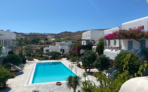 Mykonos Pool House 7: Piscina, Ricorrere, Eco Hotel, Landscaping, Cortile, Hacienda, Pianta Della Casa, Vaso Di Fiori, Hotel