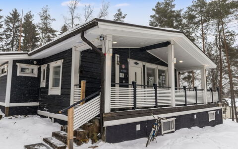Villa Kökköharju: Legna, Inverno, Casa, Neve, Congelamento, Villetta, Raccordo, Portico, Log Cabin
