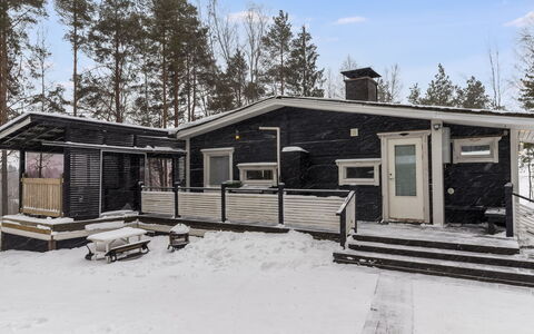 Villa Kökköharju: Inverno, Neve, Casa, Congelamento, Villetta, Raccordo, Log Cabin, Ghiaccio, Illuminazione Diurna
