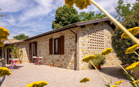 Il Giuncheto, Pool, Amazing View, Umbrian Countrys: Villetta, Casa, Porta, Casa, Giardino, Agriturismo, Vaso Di Fiori, Estate, Cortile, Backyard