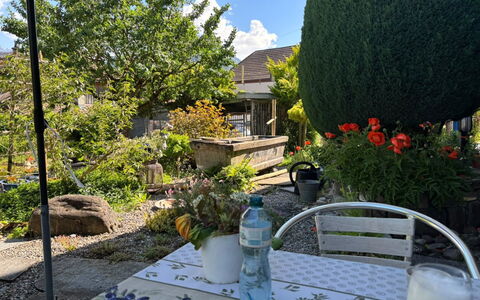 Gartenstudio Belle Vue: Verde, Mobilia, Arbusto, Giardino, Sedia, Vaso Di Fiori, Tavolo, Mobili Da Esterno, Tavolo Esterno