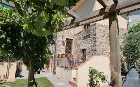 Il Casale di San Jacopo con Piscina Privata: Vaso Di Fiori, Shade, Giardino, Cortile, Pianta Della Casa, Landscaping, Cortile, Backyard, Struttura Esterna, Balcone