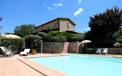 Terre di Giano Private Pool and View, Umbria: Piscina, Hacienda, Villa, Estate, Giardino, Cortile, Landscaping, Ricorrere, Eco Hotel, Pianta Della Casa