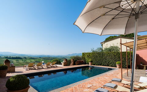 Villa Camelia: Piscina, Mobili Da Esterno, Ricorrere, Vaso Di Fiori, Villa, Lettino, Estate, Eco Hotel, Ombrello, Hacienda