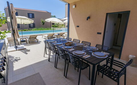 Sola: Mobilia, Mobili Da Esterno, Piscina, Sedia, Materiale Composito, Tavolo Esterno, Shade, Ricorrere, Balcone, Cucina & Sala Da Pranzo Tavolo