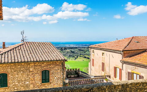 Il Sogno Toscano: Cielo, Blu, Parete, Orizzonte, Villaggio, Muro ​​Di Pietra, Immagini