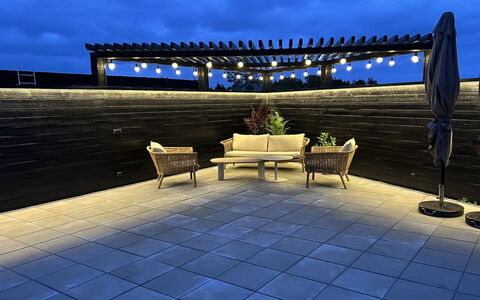Brigita - 100M to the Fjord: Illuminazione, Materiale Composito, Mobili Da Esterno, Paesaggio Di Illuminazione, Sedia, Cortile, Piscina, Tavolo Esterno, Terrazza, Deck