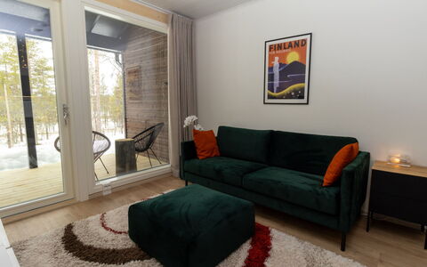 Lomapesä: Mobilia, Interior Design, Pavimentazione, Divano, Pavimento, Parete, Legna, Soggiorno, Camera, Appartamento