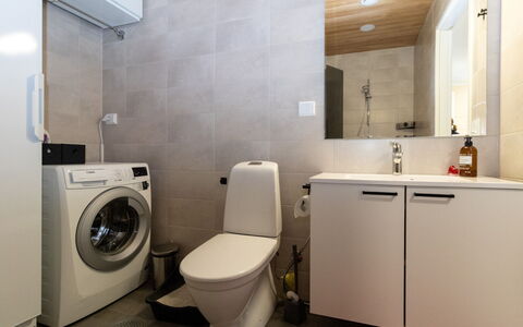 Lomapesä: Pavimentazione, Interior Design, Idraulico Fixture, Parete, Toilet Seat, Pavimento, Lavello, Gabinetto, Bagno, Mobiletto Del Bagno