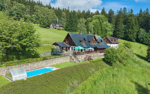 Penzion Exnar: Tetto, Area Rurale, Villetta, Estate, Prato, Giardino, Agriturismo, Landscaping, Cortile, Backyard