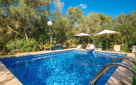 Es Racó de Campos: Blu, Piscina, Acqua, Ricorrere, Riflessione, Shade, Mobili Da Esterno, Eco Hotel, Reflecting Pool, Terme