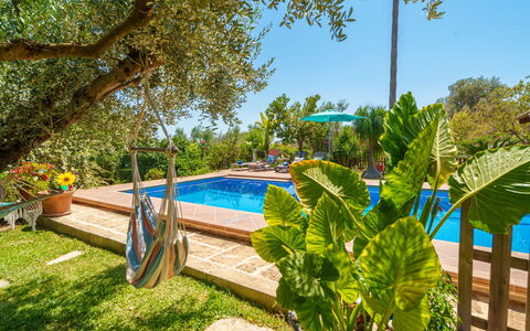 Cas Pobler: Blu, Piscina, Ricorrere, Giardino, Mobili Da Esterno, Eco Hotel, Tempo Libero, Shade, Landscaping, Backyard