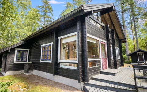 Rustholli17: Legna, Raccordo, Villetta, Casa, Casa, Tetto, Log Cabin, Porta, Edifici Giardino, Woodland