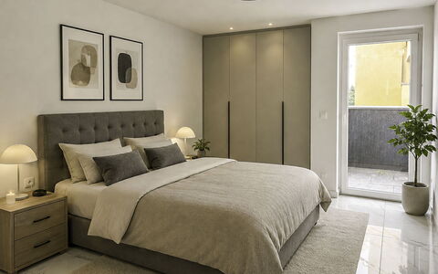 Goldener Turm: Mobilia, Letto, Interior Design, Camera Da Letto, Parete, Pavimentazione, Pavimento, Bedding, Legna, Lenzuolo