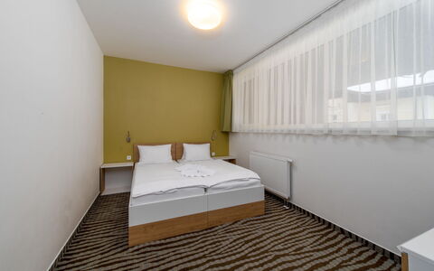 Janské Lázně 6: Parete, Pavimentazione, Pavimento, Legna, Interior Design, Appartamento, Camera Da Letto, Soffitto, Letto, Camera