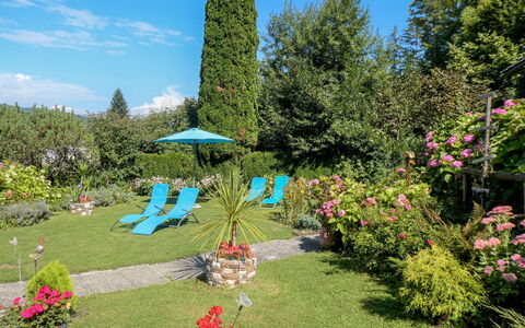 Velden am Wörthersee 39: Blu, Fiore, Arbusto, Giardino, Groundcover, Landscaping, Prato, Cortile, Backyard