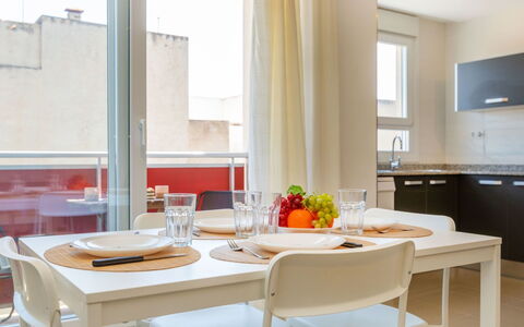 Benicarlo Center: Legna, Mobilia, Sedia, Mare, Appartamento, Balcone, Oceano, Shade, Mobili Da Esterno, Color Legno