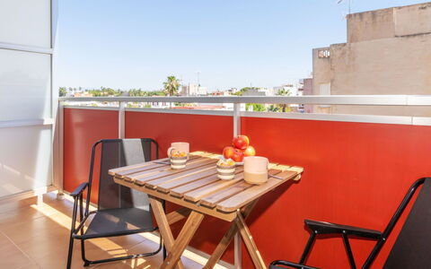 Benicarlo Center: Legna, Mobilia, Sedia, Mare, Appartamento, Balcone, Oceano, Shade, Mobili Da Esterno, Color Legno