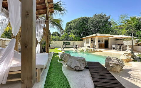 Villa le Lagon: Legna, Mobilia, Sedia, Mare, Appartamento, Balcone, Oceano, Shade, Mobili Da Esterno, Color Legno