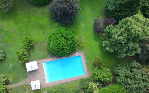 Villa Dorina: Piscina, Arbusto, Giardino, Prato, Landscaping, Backyard, Cortile, Tempo Libero, Ricorrere, Shade