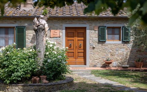 Il Cipresso, Casa Martina, Cortona: Parete, Porta, Casa, Arbusto, Vaso Di Fiori, Casa, Villetta, Porta A Casa, Giardino