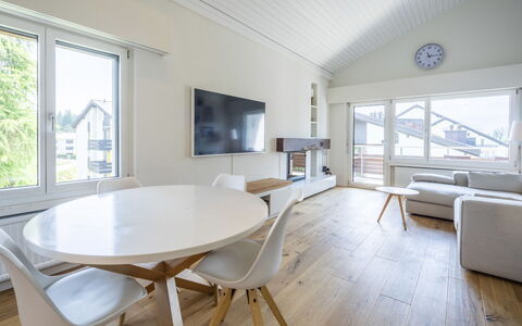 Casa Curnera 8: Interior Design, Pavimentazione, Pavimento, Mobilia, Legna, Soffitto, Pavimento In Legno, Soggiorno, Divano, Illuminazione