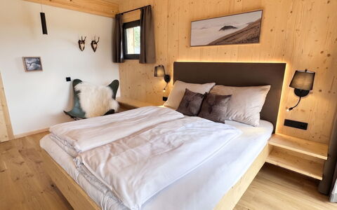 02 Nth051 18B Sup Chalet mit Sauna und Hot Tub 2 e: Camera Da Letto, Letto, Telaio Del Letto, Bedding, Villetta, Lenzuolo, Latifoglie, Color Legno, Suite, Log Cabin