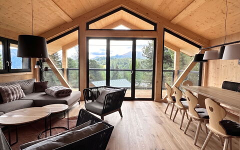 02 Nth051 18B Sup Chalet mit Sauna und Hot Tub 2 e: Legna, Latifoglie, Soffitto, Soggiorno, Sedia, Color Legno, Materiali Naturali, Pavimento In Legno, Fascio, Log Cabin
