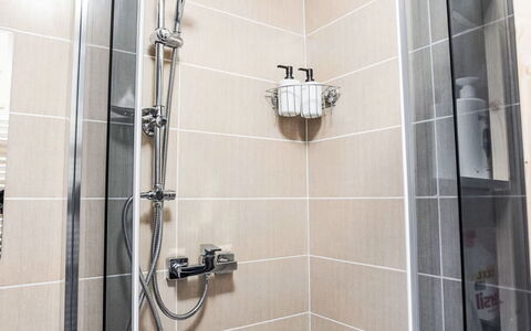 Prague Castle Oasis: Bagno, Idraulico Fixture, Pavimentazione, Soffione Doccia, Interior Design, Doccia, Pavimento, Idraulico, Doccia Bar, Piastrella