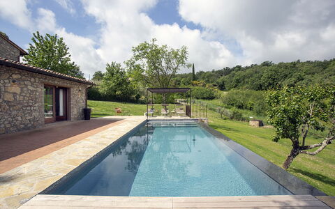 Casa Pernice: Piscina, Materiale Composito, Giochi D'Acqua, Flagstone, Landscaping, Piastrella, Backyard, Passerella