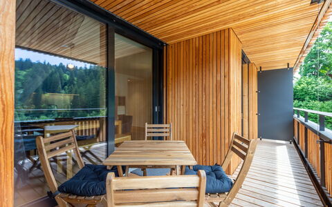 Vallada 14-01: Legna, Portico, Latifoglie, Color Legno, Balcone, Plank, Pavimento In Legno, Eco Hotel, Deck, Compensato