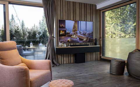 Valera Vita Forest: Mobilia, Interior Design, Pavimentazione, Pavimento, Divano, Soggiorno, Legna, Casa, Illuminazione, Televisione