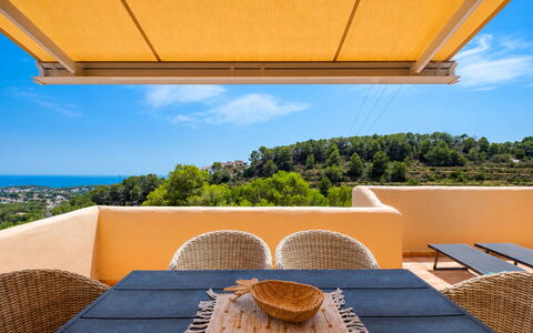 Sol Moraira: Shade, Mobili Da Esterno, Sedia, Tenda, Color Legno, Eco Hotel, Ricorrere, Balcone, Ristorante, Struttura Esterna