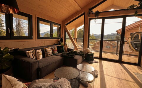 02 Nth056 18G Sup Chalet mit Sauna und Hot Tub 2 e: Legna, Interior Design, Soffitto, Mobilia, Soggiorno, Casa, Camera, Latifoglie, Divano, Pavimento In Legno