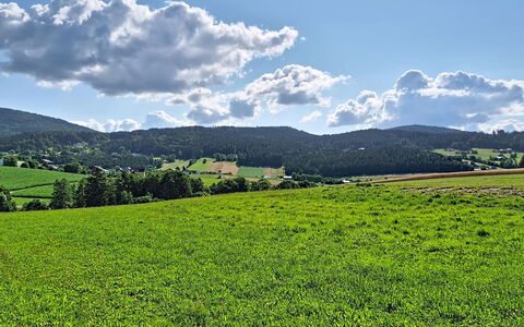 Klaffer am Hochficht 1: Blu, Cielo, Verde, Erba, Geografia Montane, Ambiente Naturale, Pascolo, Collina, Campo, Paesaggio Naturale