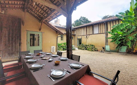 La Ferme de Bordenave: Blu, Balcone, Corrimano, Appartamento, Recinzione, Mare, Ricorrere, Condominio, Piscina, Hotel
