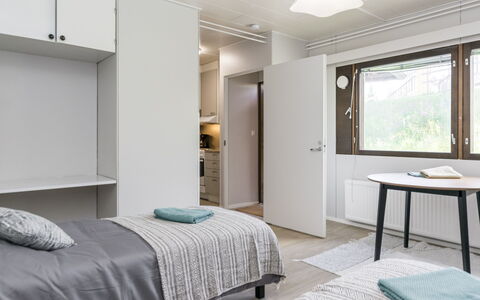Heinävesi Homes D5: Mobilia, Interior Design, Pavimentazione, Pavimento, Parete, Letto, Camera Da Letto, Legna, Soffitto, Camera