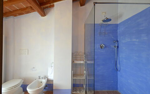 Podere Pomasciano 10: Pavimentazione, Parete, Pavimento, Legna, Interior Design, Idraulico Fixture, Bagno, Illuminazione, Idraulico, Soffitto