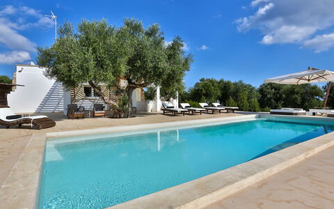 Villa Pajare Francesi 8+2: Blu, Piscina, Shade, Estate, Ricorrere, Mobili Da Esterno, Villa, Hacienda, Hotel