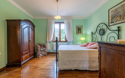 Casale le Conce 6: Mobilia, Interior Design, Letto, Camera Da Letto, Legna, Pavimentazione, Soffitto, Pavimento, Camera, Bedding