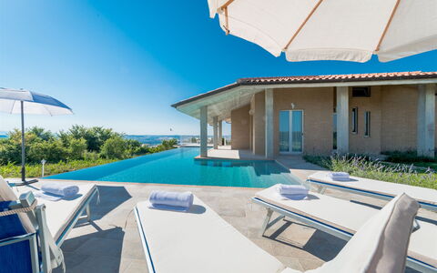 Casa di Eolo 8+2: Blu, Ricorrere, Piscina, Mare, Mobili Da Esterno, Lettino, Estate, Tempo Libero, Villa, Oceano
