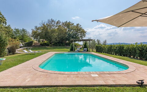 Podere di Salci 10: Blu, Piscina, Giardino, Shade, Estate, Landscaping, Hacienda, Backyard, Eco Hotel, Cortile