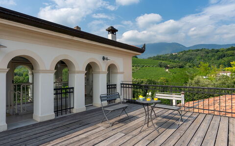 Villa Barchessa Panigai 8: Portico, Balcone, Catena Montuosa, Estate, Colonna, Villa, Deck, Eco Hotel, Recinzione, Hacienda