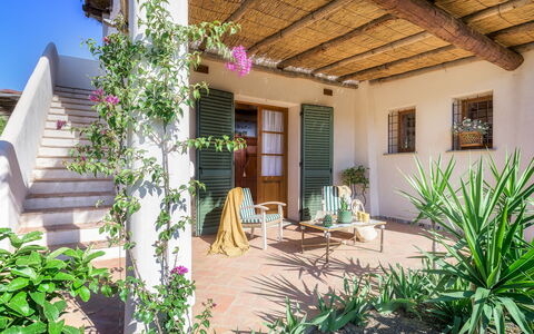 Villa Zaca 6: Vaso Di Fiori, Casa, Giardino, Porta, Shade, Pianta Della Casa, Landscaping, Hacienda, Backyard