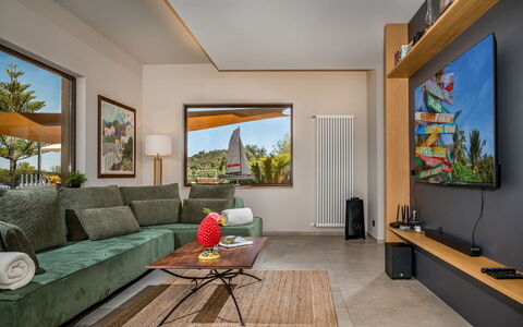 Villa Provenza 12+4: Mobilia, Divano, Interior Design, Soggiorno, Legna, Pavimentazione, Televisione, Casa, Pavimento, Tavolo